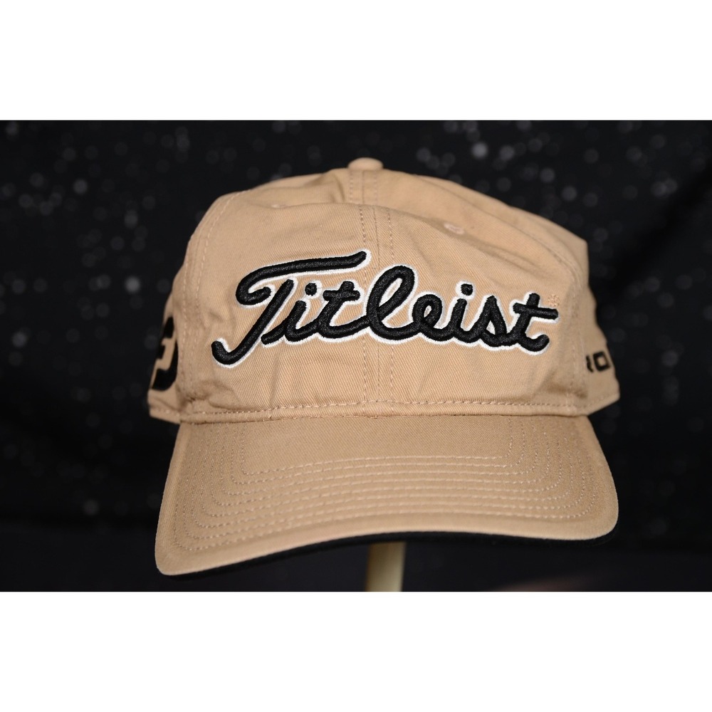 Titleist Pro V1 Golf Hat Cap Mens One Size Beige FJ Strapback Adjustable